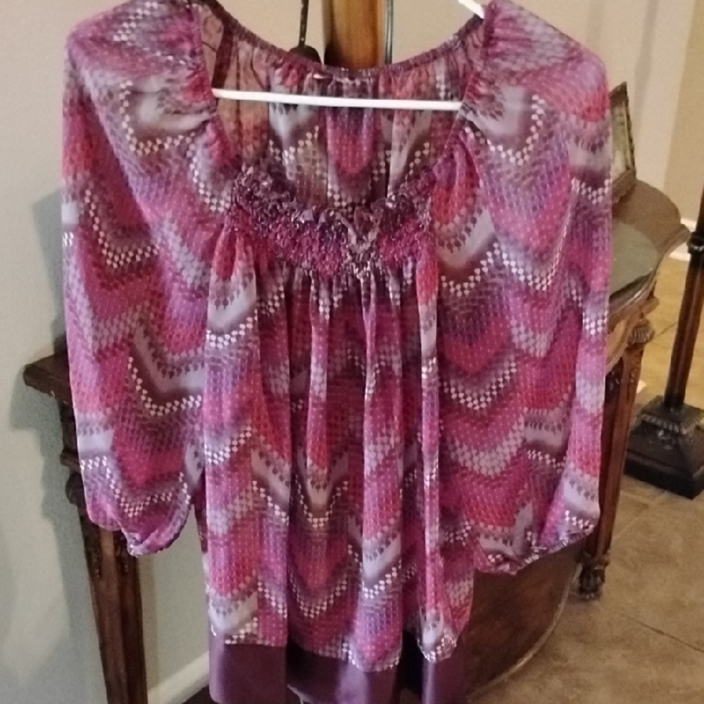 Elegant Purple Chevron Women's Top